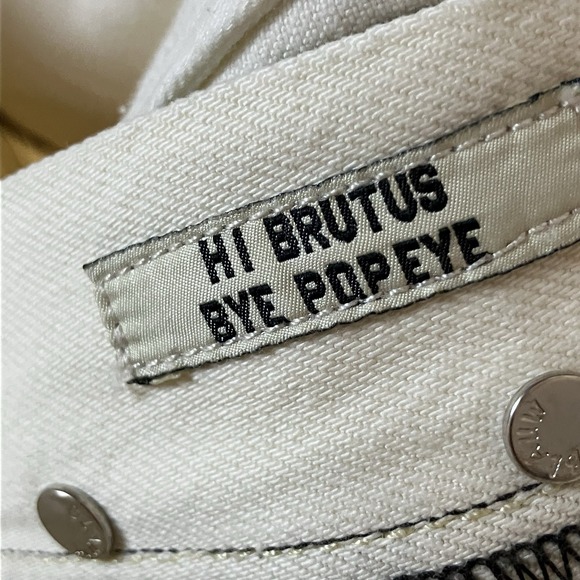 Scotch Soda Jeans Mens Size 33 White Hi‎ Brutus Bye Popeye Denim Button Fly - Picture 11 of 16